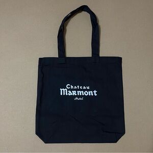 Chateau Marmont Hotel logo black tote bag